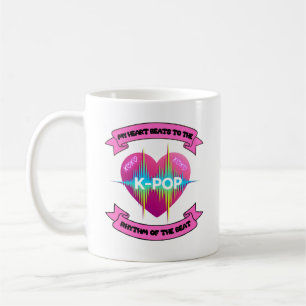 KPop Heart Ljud Rhythm Music Beat Fläkt Design Kaffemugg