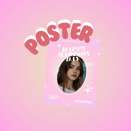 Kpop Idol Birthday Fancafe Stil Poster