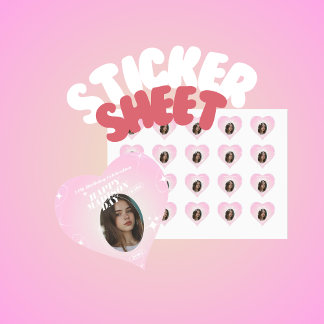 Kpop Idol Birthday Fancafe Stil Sticker Hjärtformat Klistermärke