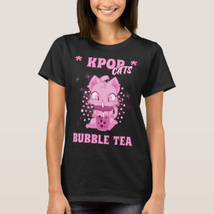Kpop-katter och Bubble Tea Koreahjärtan Kärlek K P T Shirt