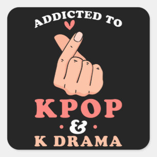 Kpop Kdrama Fyrkantigt Klistermärke