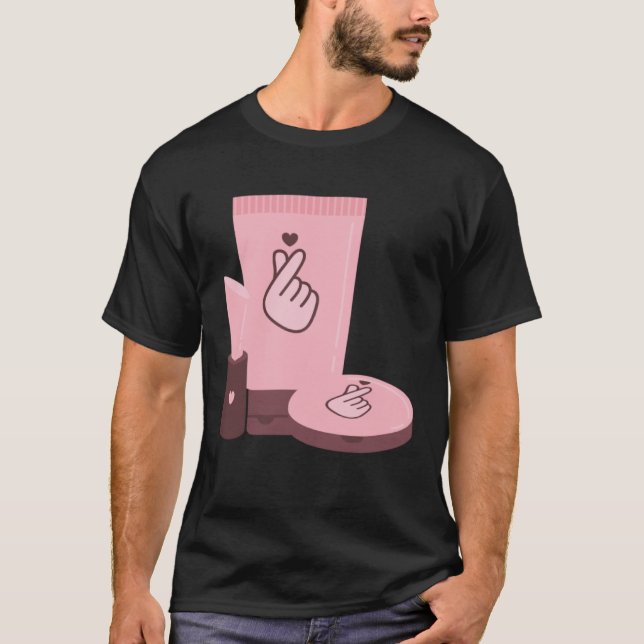 Kpop Koreansk Drama Makeup K pop Heart Merch T Shirt (Framsida)