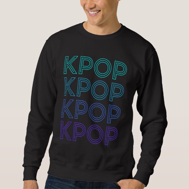 Kpop koreansk retro popmusik lång ärmad tröja (Framsida)
