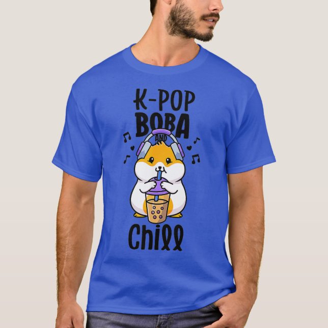 KPop och Chill Boba och K-Pop Shirt Kawaii T (Framsida)