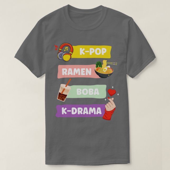Kpop Ramen Boba KDrama Sydkoreanska Fläkt Gift T Shirt (Design framsida)