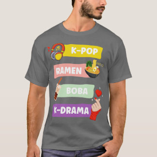 Kpop Ramen Boba KDrama Sydkoreanska Fläkt Gift T Shirt