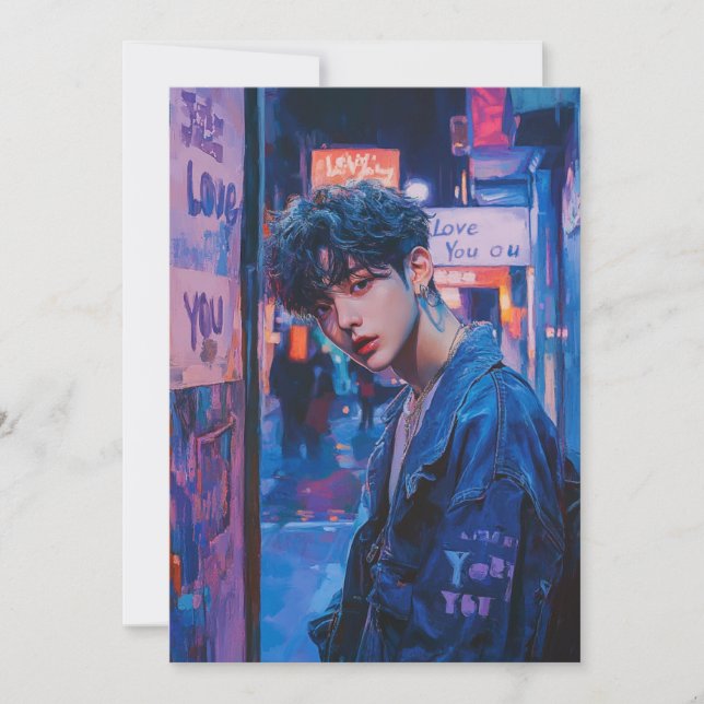 KPop Valentine Card Julkort (Framsida)