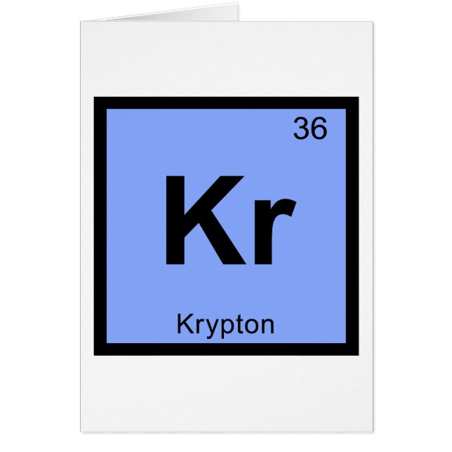 Kr - Krypton Kemi Periodiska Systemet Symbol Hälsningskort (Framsidan)