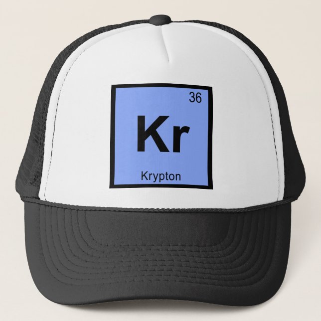 Kr - Krypton Kemi Periodiska Systemet Symbol Truckerkeps (Framsida)