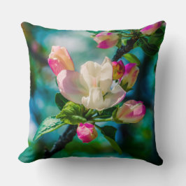 Krabapple-blommor och -knoppar kudde