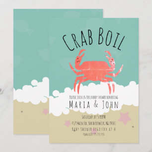 Krabb Boil Fest Babykalas Strand Inbjudan