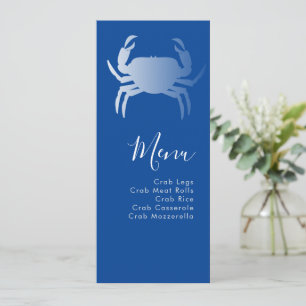Krabb Boil Marin Blå Strand Bröllopsmeny Julkort