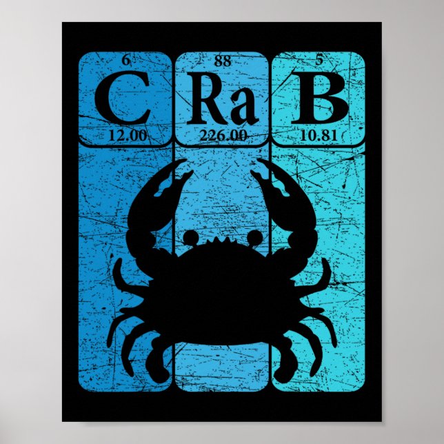Krabb Periodiska Systemet Element Havskräftor Krab Poster (Framsidan)