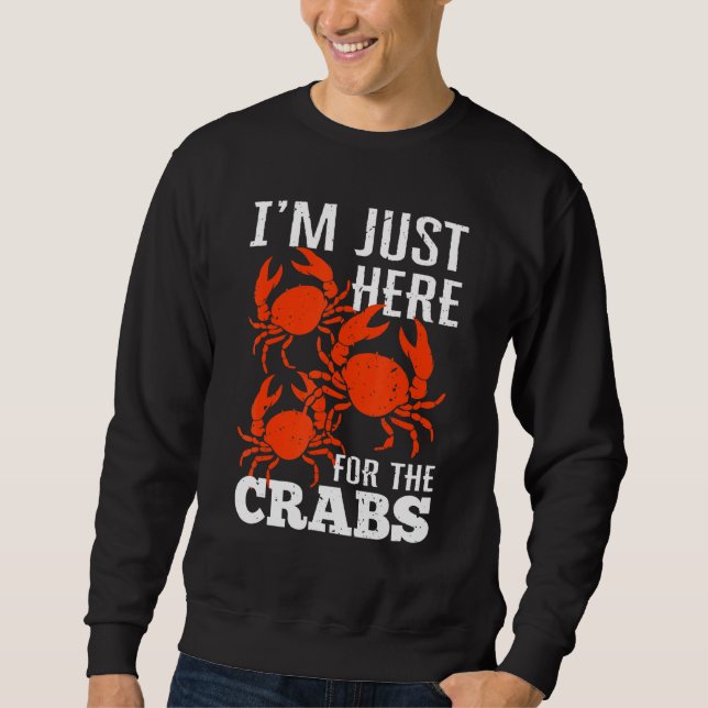 Krabba åt mig bara här för krabborna lång ärmad tröja (Framsida)