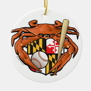 Krabba för Baltimore baseballsportar Julgransprydnad Keramik