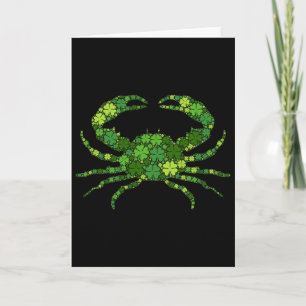 Krabba Irländsk Lucky Grön Shamrock Klöver - St Pa Kort