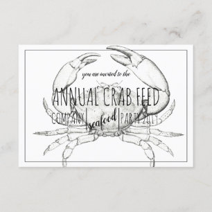 Krabba Matar Party Beach Party Inbjudningar