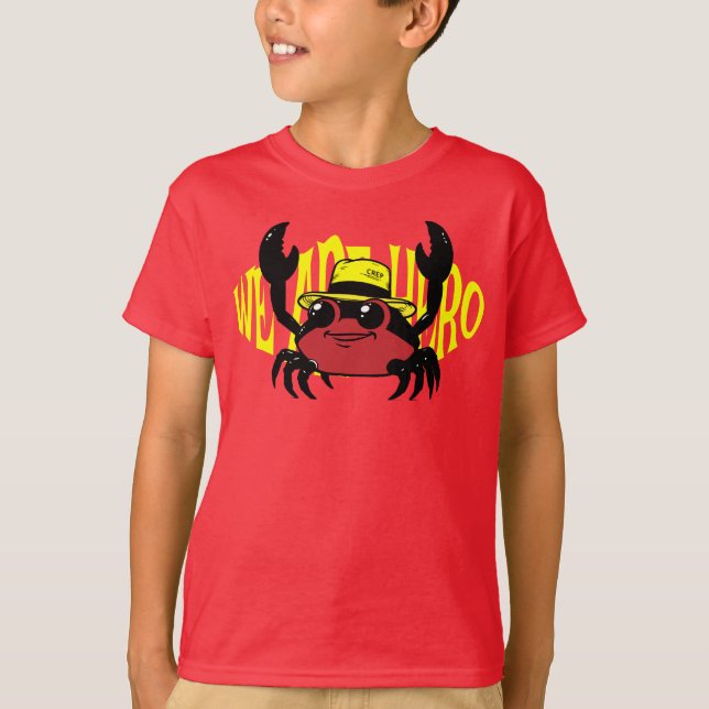 krabba med hatt och textkonst t shirt (Framsida)