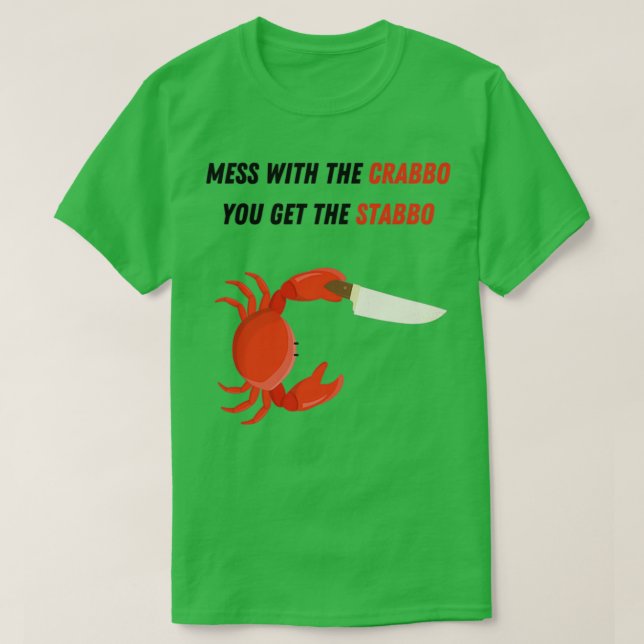 Krabba med knivar  med krabba1 t shirt (Design framsida)