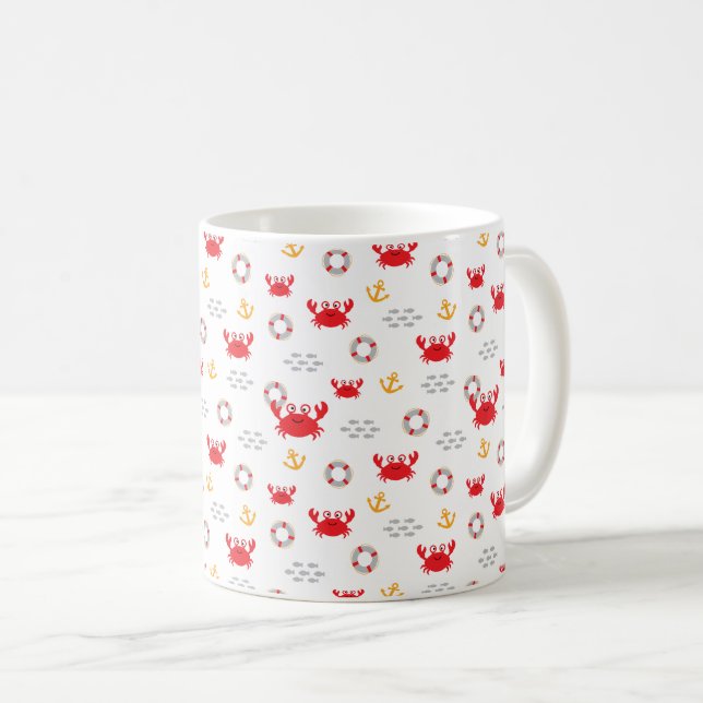 Krabba med livboj kaffemugg (Framsida höger)