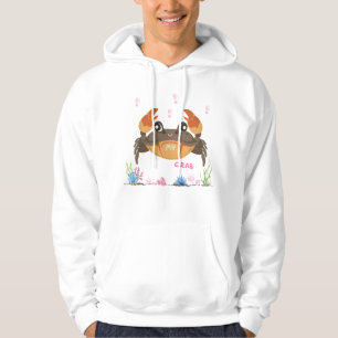 Krabba med subtila bubblor och flora under vatten hoodie