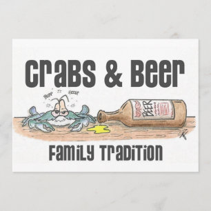 Krabba & Öl Familjetradition Inbjudningar