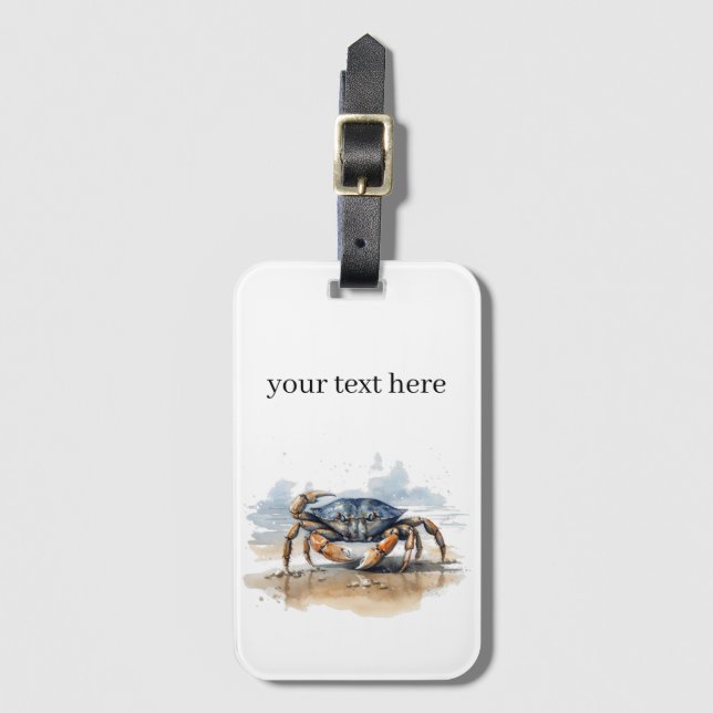 krabba på stranden, anpassade bagagebricka (Framsida vertikal)