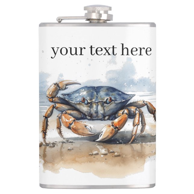 krabba på stranden, anpassade fickplunta (Framsidan)