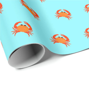 Krabba röd het orange enkel ren fräsch presentpapper