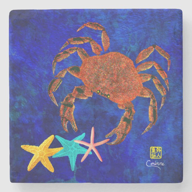 Krabba & Starfish - Marble Underlägg (Framsidan)