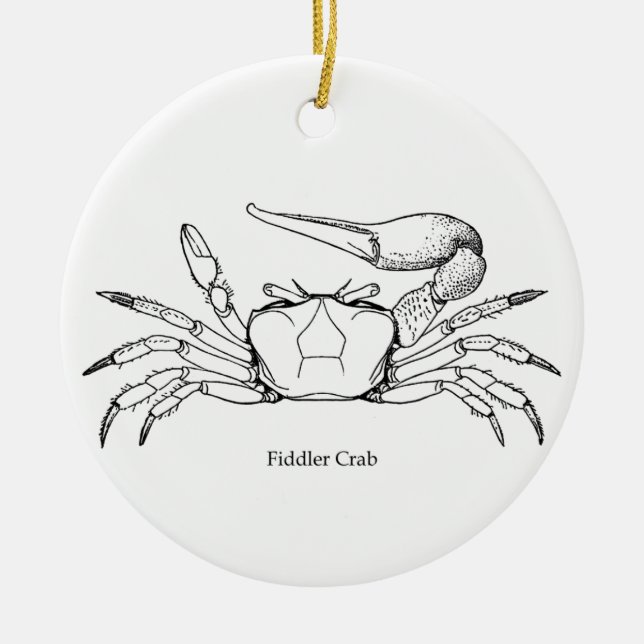 Krabbaillustration (fodra konst), julgransprydnad metall (Framsidan)