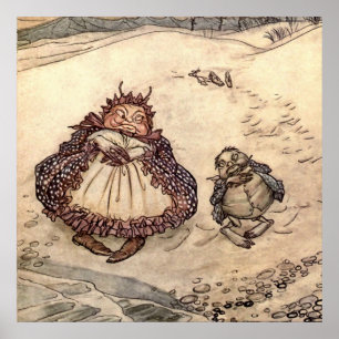 “Krabban och hans mamma” av Arthur Rackham Poster