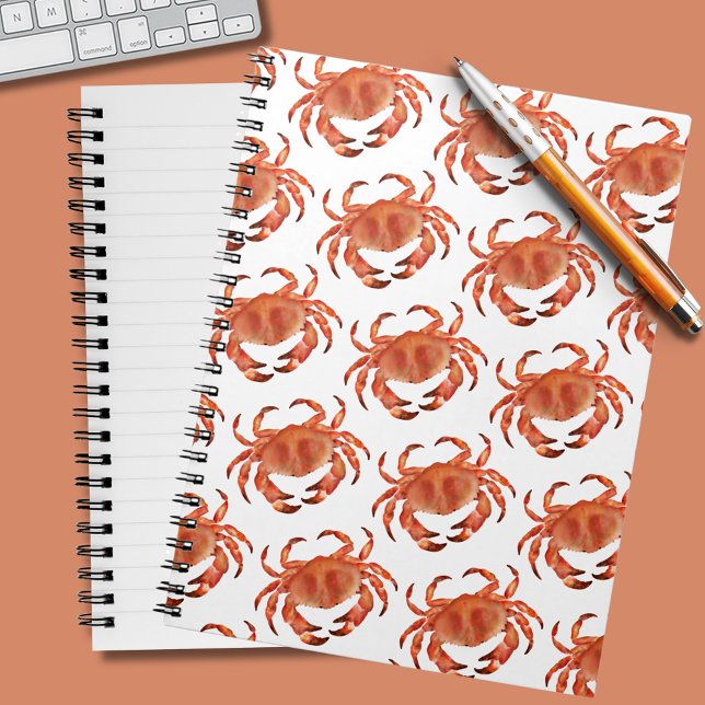 Krabbar Strandmönster Anteckningsbok (Seaside Crabs Pattern Notebook – Coastal Ocean Journal)