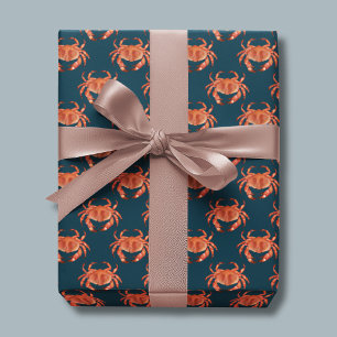 Krabbar Strandmönster Presentpapper