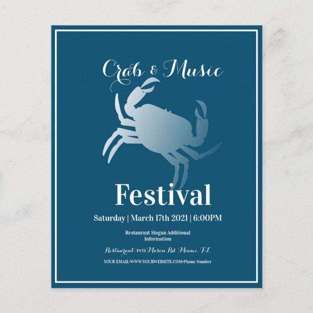 Krabbfestival Evenemang Matsväng Flyer (Framsidan)