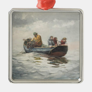 Krabbfiske (av Winslow Homer) Julgransprydnad Metall