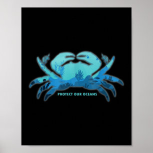 Krabbmiljöskydd, klimatskydd. poster