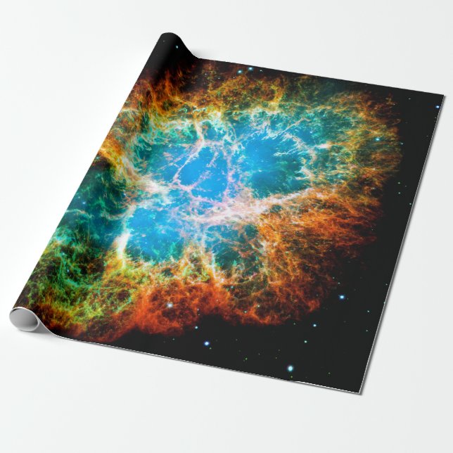Krabbnebulosan supernovarest Hubble-rymdfoto Presentpapper (Utrullad)