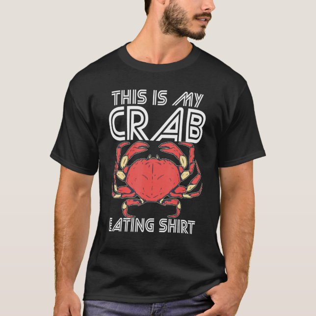 Krabbor Eating Seafood Kräftor Lobster T Shirt (Framsida)