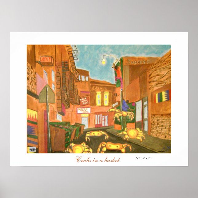 Krabbor i basket poster (Framsidan)