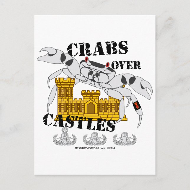 Krabbor över slott vykort (Framsida)