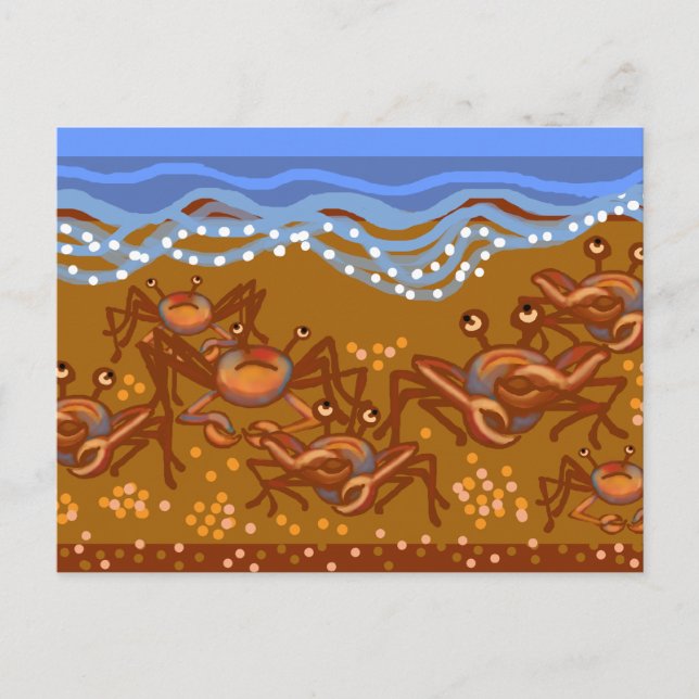 Krabbor på stranden vykort (Framsida)