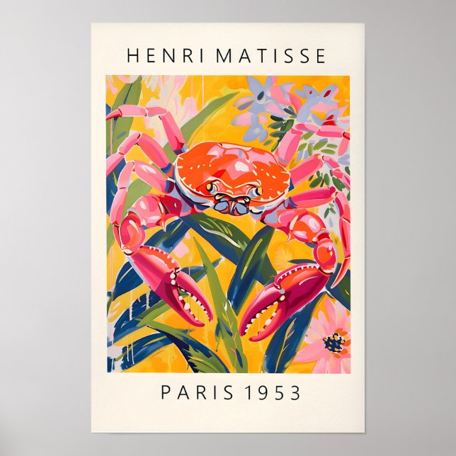 Krabbtryck, Strandig Dopamin Dekor, Matisse Affisc Poster (Framsidan)