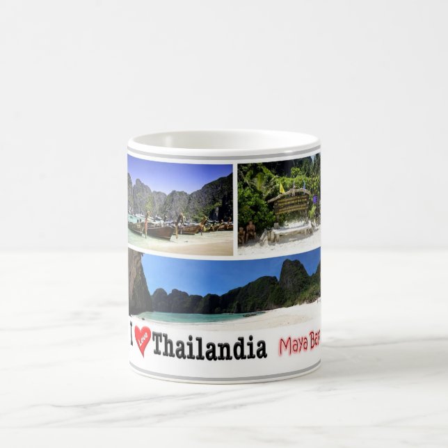 Krabi - Maya Bay - Thailand - I Kärlek - Kaffemugg (Center)