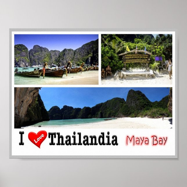 Krabi - Maya Bay - Thailand - I Kärlek - Poster (Framsidan)