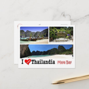 Krabi - Maya Bay - Thailand - I Kärlek - Vykort