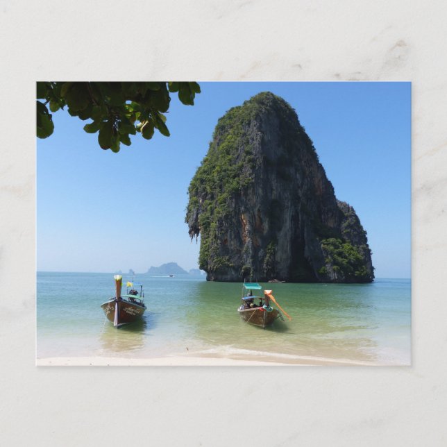Krabi-stranden, Thailand. Vykort (Framsida)