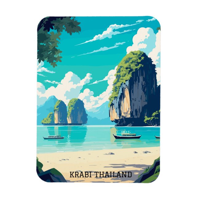 Krabi Thailand Beach Paradise Travel Magnet (Vertikal)