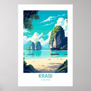Krabi Thailand Berömd Travel Ställe Poster