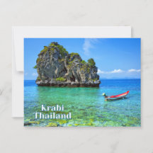 Krabi, Thailand Large Sten, vackra Beach
